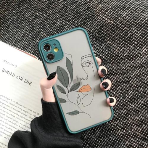 Art Retro Abstract Geometry Phone Case For iPhone 12 X Xs max Xr 11 Pro Max 7 7 Puls 6 6S 7 8 Puls SE 2020 Cute Anti-fall Cover