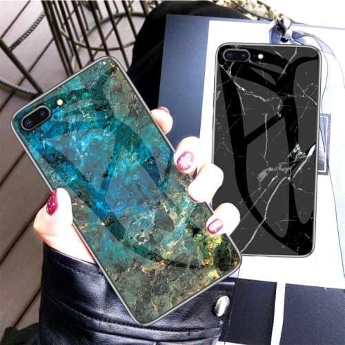 For iPhone X XS Max 8 7 Plus Case Tempered Glass Case Soft Silicone Edge Marble Back Cover For iPhone XR XS 6 6S Plus Phone Case