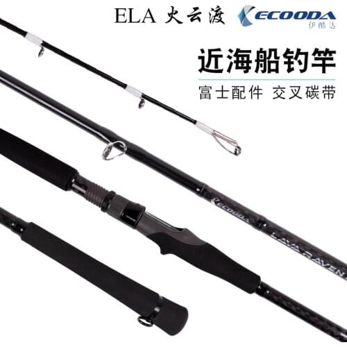 ECOODA LAVA RAVEN Offshore Boat Fishing Rod 1.98m-2.7m Full FUJI Parts Slow Jigging Rod Ocean Boat Spinning Casting Fishing Rods