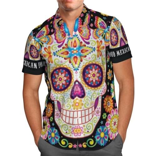 Hawaii Shirt Hawaiian beach Summer Fresh Flowers Skull 3D Printed Mens Shirt Harajuku Tee hip hop Casual shirts 6
