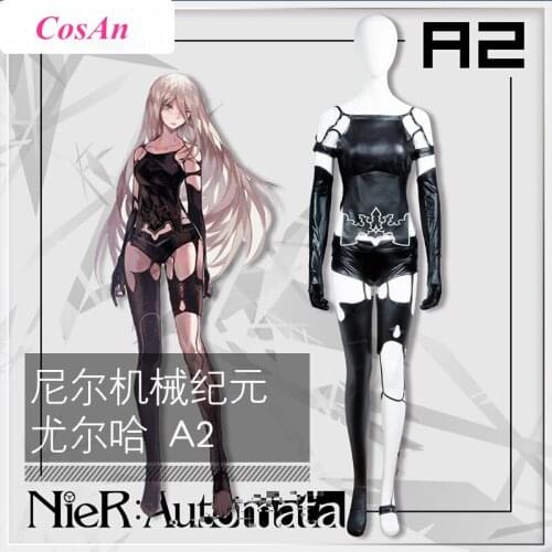 Hot Game NieR:Automata YoRHa A2 Cosplay Costume Black Fashion Combat Uniform Halloween Party Role Play Clothing Custom-Make Any