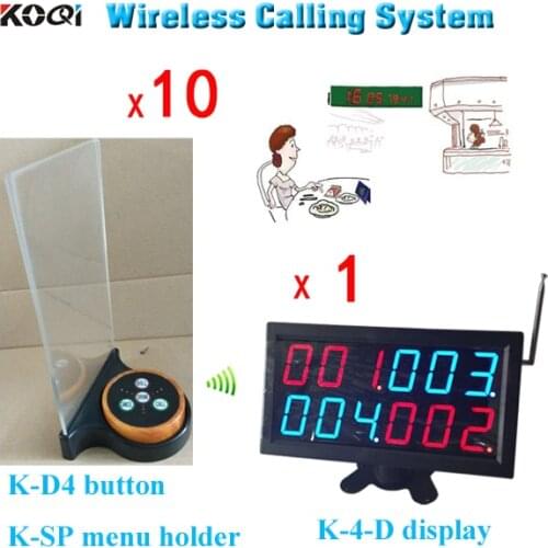 Call button system K-4-D + K-D4-Wooden + K-SP-Black restaurant table displays