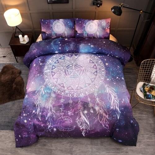 Dreamcatcher Bedding Set Galaxy Quilt Cover Bohemian Mandala Bedclothes 3-Piece Feather Dream Catcher Duvet cover Sets