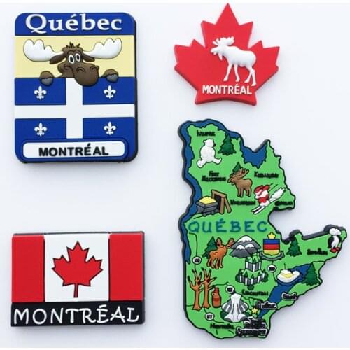 Montreal Quebec Canada fridge sticker Local Culture Tourism Memorial Decorative Crafts Magnetic PVC Plastic Refrigerator Magnets
