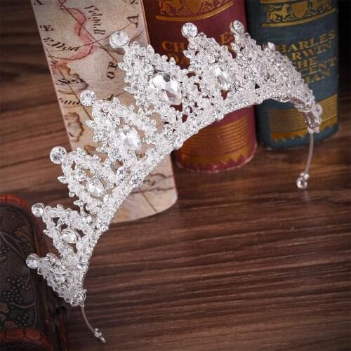 Wedding New Bride Shiny Headwear White Crystal Handmade Tiaras Princess Hairband Wedding Accessories Party Jewelry Engage H1143
