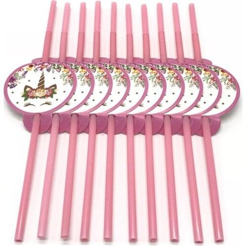 Unicorn Birthday Party Birthday Disposable Straw Supplies Decoration Supplies Birthday Decoration Party Supplies Children 10pcs