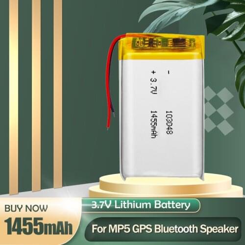 103048 3.7V 1455mAh Lithium Polymer li-ion Lipo Rechargeable Battery For Bluetooth Speaker Headset Sweeper Massager Humidifier