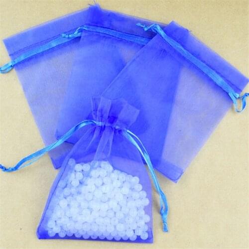 Wholesale 100pcs 13x18cm Organza gift bags royal blue color Drawable Organza Bags Wedding Christmas Gift Bags free shipping