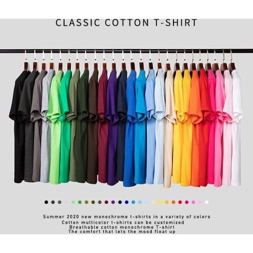 Teenagers 100% Cotton Pure Color Round Collar Youth Popular Leisure With Short Sleeves