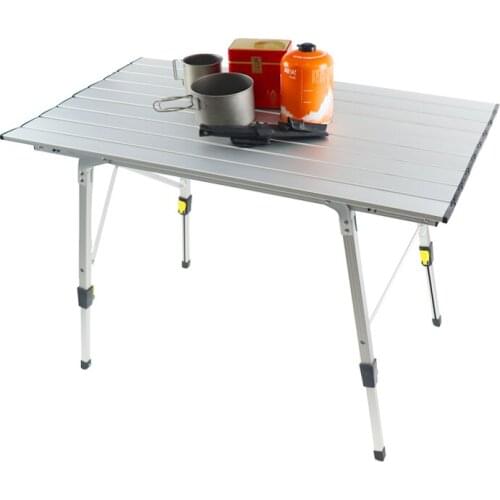 Portable Aluminum Alloy Folding Table Multifunctional Stall Table Siamese BBQ Camping Table