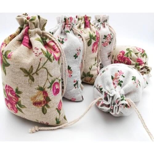 Wedding Party Supplies Cotton Linen Storage Package Bag Drawstring Bag Small Coin Purse Travel Women Small Cloth Bag Gift Bags