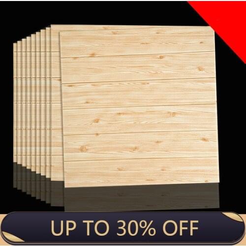 70*70cm 3D wallpaper wall paper PE foam and tasteless self-adhesive DIY panel wood grain wall stickers bedroom living room