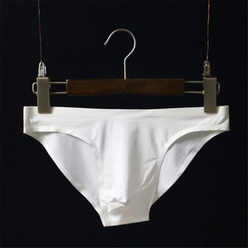 Sexy Mens Briefs Underwear Gay Erotic Jockstrap Penis Pouch Hombre Male Slip Homme Panties Ice Silk Seamless Underpants Swimwear