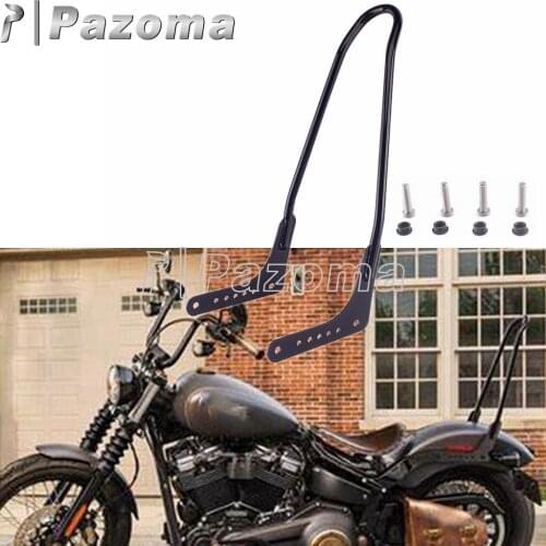 Black Motorcycle 23" Tall Steel Sissy Bar Passenger Backrest Accessories For Harley Softail FLDE FLHC FLHCS FLSL FXBB 2018-2020