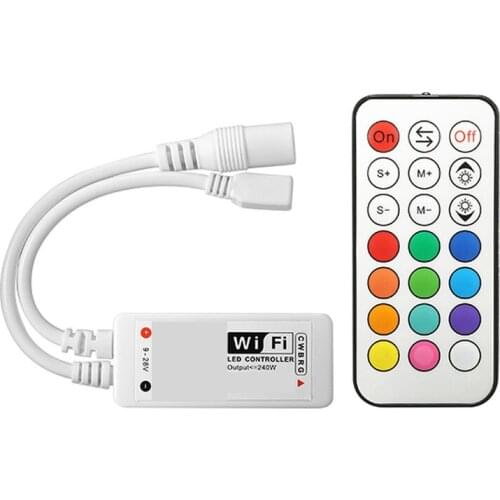 ABSF LED RGBW Controller with 21 Keys for 5050/3528 SMD Controlled By Wifi Remote Controlled More Far By Android/IOS