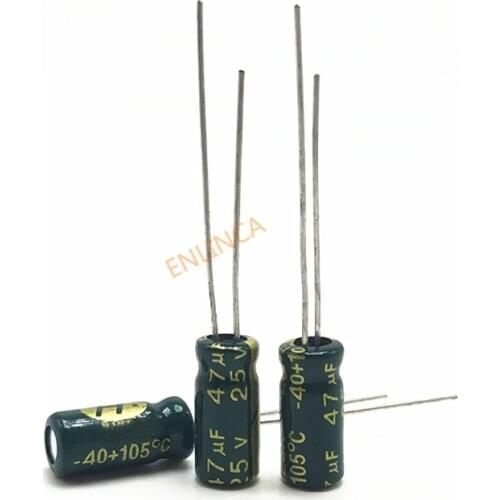 25V 47UF 5*11 high frequency low impedance aluminum electrolytic capacitor 47uf 25v 20