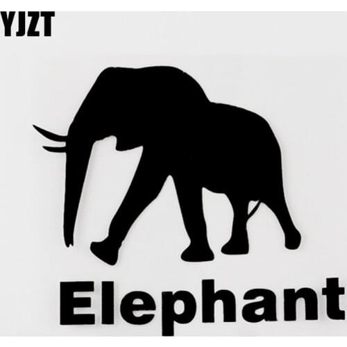 YJZT 13CM×11.2CM Originality Animal Elephant graphic Vinyl Decal Car Sticker Black/Silver 8C-0692