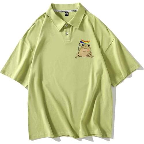 Green Tops for Women Polos Para Mujer Summer Women Fashion Blouses and Shirts for Ladies Popular Frog Graphic Tees Streetwear