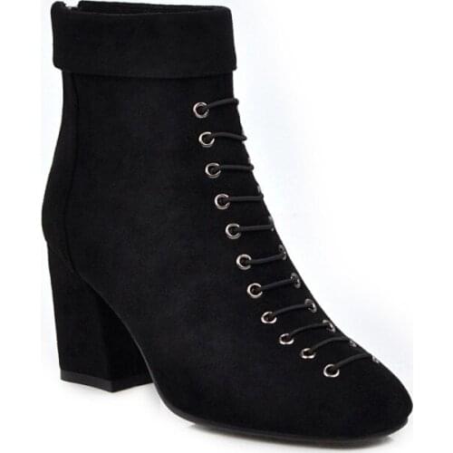 Big Size Square toe boots boots women shoes ankle boots for women ladies boots shoes woman winter