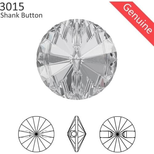 1 piece) 100% Original Crystal from Swarovski 3015 Round Crystal Buttons rhinestone DIY dress clothing making snow boots Button