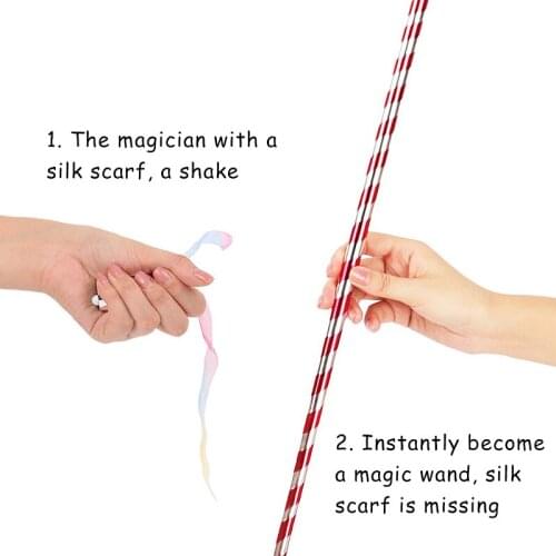 1Pcs Scarf Wand Toy Stage Metal Silk Scarf Scarf Wand Props 70cm Random Color Telescopic Pole Cane Childrens Toy Gift