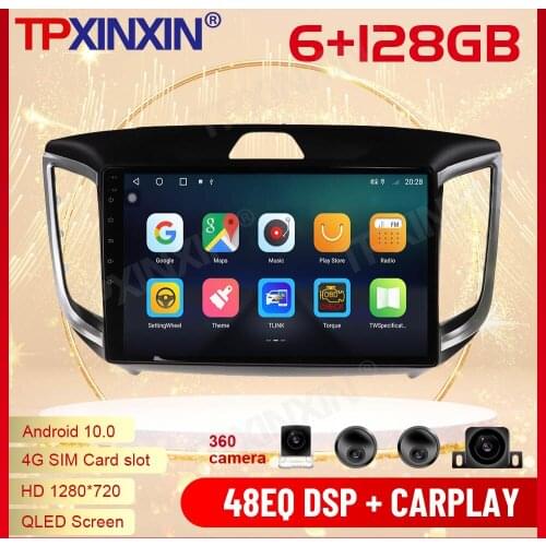 2 Din Carplay Android Radio Receiver Multimedia Stereo For Hyundai IX25 2014 2015 2016 2017 2018 GPS Navigation Video Head Unit