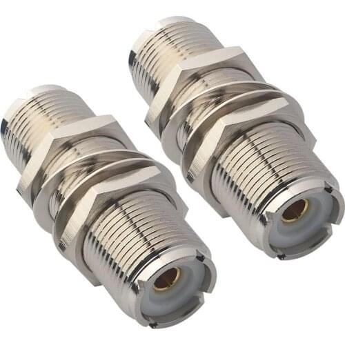 2 Pieces UHF Adapter Female SO239 Connector Bulkhead with Nut Panel Mount Straight RF Coaxial Coax Adapter