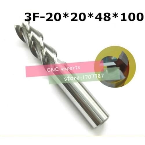 3F-20*20*48*100,HRC50,Carbide Square Flatted End Mill3flute milling cutter for aluminum endmill Carbide CNC End mill Router bits