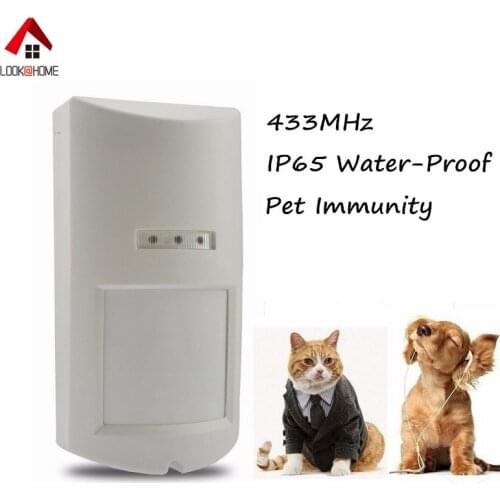 433MHz Outdoor Water Proof PIR Motion Detector Pet Immunity Function Wireless 4-Element Pet Immunity PIR Passive Infrared Sensor