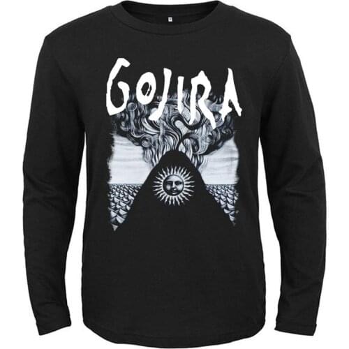 7 Designs French Rock Band Gojira Punk Rocker Men Women Full Long Sleeves Shirt Heavy Metal Black Skull Tee Fitness Bone