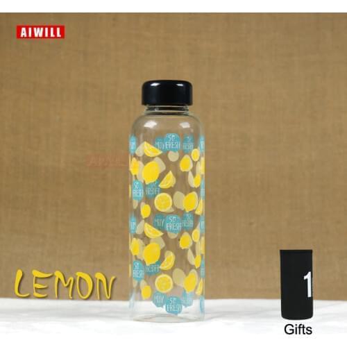 AIWILL New Arrival Fashion creative 450-500ml glass water bottle glass beautiful gift women water bottles sport outdoor
