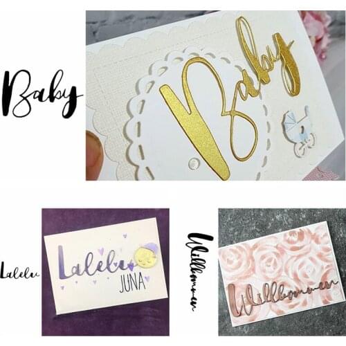 Baby Lalelu Willkommen Metal Cutting Dies German Words Die Cut For Card Making DIY New 2020 Crafts Cards