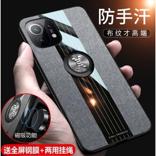 For Xiaomi Mi 11 Case Hard Cloth With Ring Stand Magnet protective Back cover case for xiaomi mi 11 Mi11 xiaomi11 phone shell