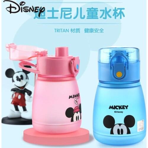 Disney Childrens water cup Household anti-drop straw kettle Student baby kindergarten cup water carafe thermos bottle