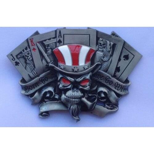 The Joker Skull with pewter finish JF-BY248 suitable for 4cm wideth belt with continous stock