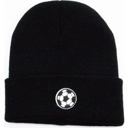 Cotton football embroidery Thicken knitted hat winter warm hat Skullies cap beanie hat for kid men women 318