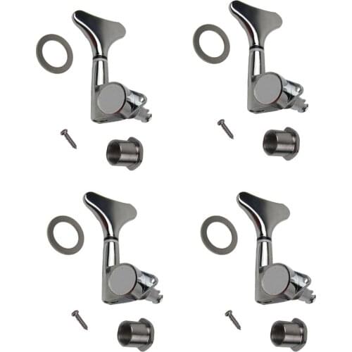 Musiclily 4-in-line Sealed Bass Tuners Tuning Pegs Keys Machine Heads Set, Chrome