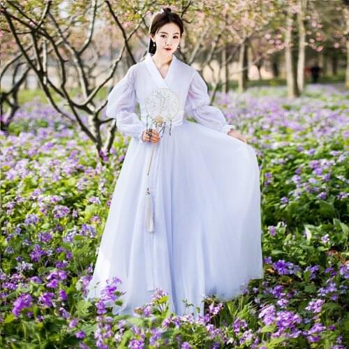 Condor Heroine Female Costume Women Hanfu Dresses White Super Fairy Hanfu Costumes National Hanfu Outfit Stage Dress SL5101