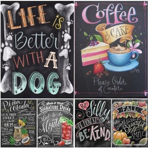 5D DIY Diamond Painting Full Square "blackboard text" Cross stitch Kit Diamond Embroidery Mosaic Picture of Rhinestones Decor