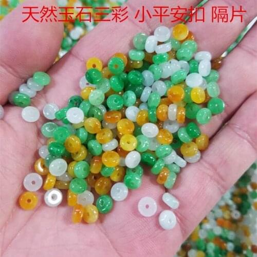 Natural jade three small buckle bead jade bracelet spacer DIY handmade jewelry accessories wholesale pack 150 PCs Beads