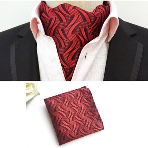 2020 Designers Gentlemen Ascot Handkerchief Set Fashion Striped Cravat Neck Tie Sets