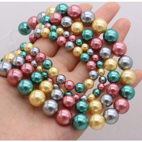 New Style Section Shell Bead Mix-Color Round Loose Beads Charms For Jewelry Making DIY Necklace Bracelet Earrings Ring Accessory