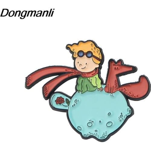 P4258 Dongmanli Jewelry Prince and Fox Lapel Pin Fashion Cute Brooches Badges Denim Clothes Bag Pins Gift for Friends