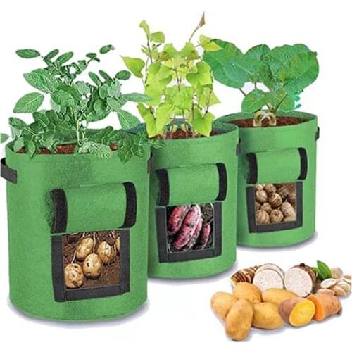 10 gallons Plant Grow Bags Home Garden Potato pot greenhouse Vegetable Growing Bags Moisturizing jardin Vertical Garden Bag seed