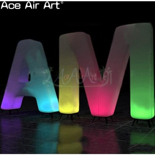 Personalized led letters balloon inflatable letter model,glowing alphabet, inflatable words stands free for Company