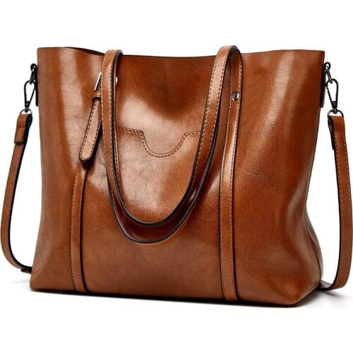 Popular Oil Pitote Bag Fashion Women Shoulder Bags Luxury Lady Leather Tote Bag Large Capacity Large Capacity Women Handbag 2021