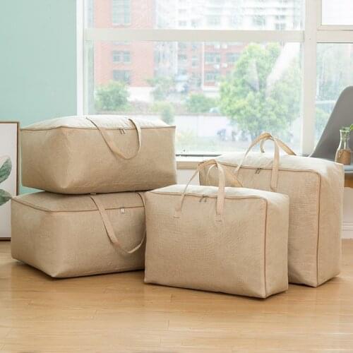 Cotton Linen Clothes Quilt Storage Bag Blanket Closet Sweater Organizer Box Sorting Pouches Cabinet Container Travel Home