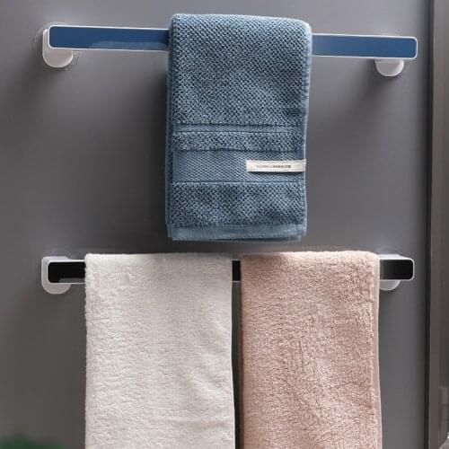Self-adhesive Towel Holder Rack Wall Mounted Towel Hanger Bathroom Towel Bar Shelf Roll Holder Hanging Hook Bathroom Organizer