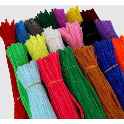 100pcs 30cm Chenille Stems Twist Wire Stems Pipe Cleaners Children Kids Handmade Education Decorative Fake Flowers & Wreaths