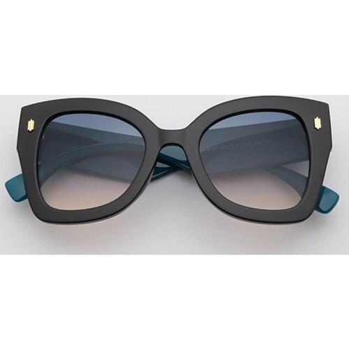 Wide Frame Square Sunglasses Women Brand Designer Black Blue Shades Trendy Big Cat Eye Sun Glasses For Female Men Unique UV400
